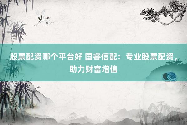 股票配资哪个平台好 国睿信配：专业股票配资，助力财富增值
