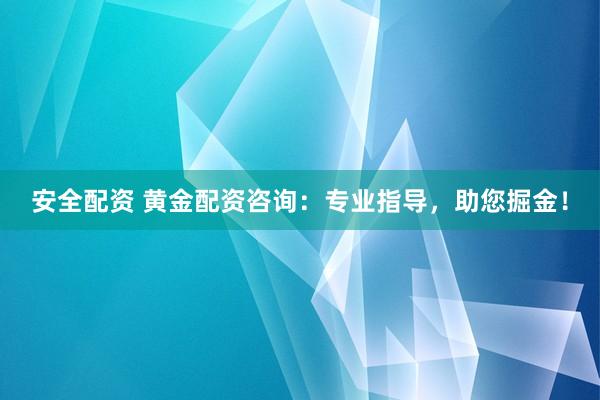 安全配资 黄金配资咨询：专业指导，助您掘金！