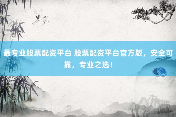 最专业股票配资平台 股票配资平台官方版，安全可靠，专业之选！