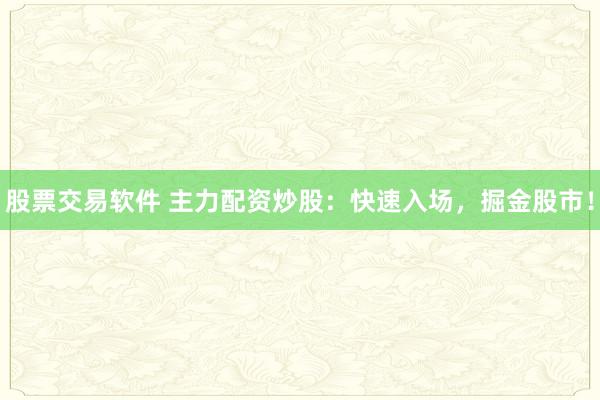 股票交易软件 主力配资炒股：快速入场，掘金股市！