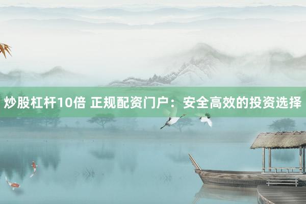炒股杠杆10倍 正规配资门户：安全高效的投资选择