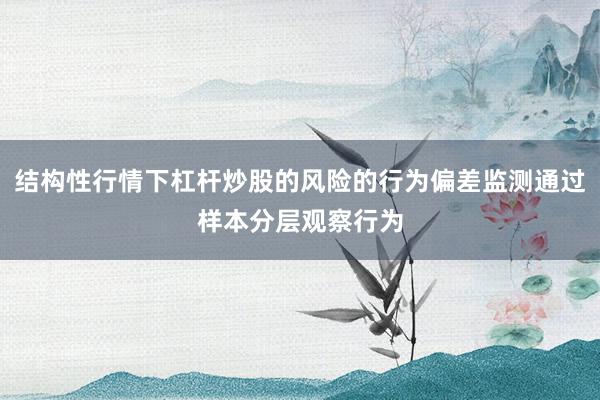 结构性行情下杠杆炒股的风险的行为偏差监测通过样本分层观察行为