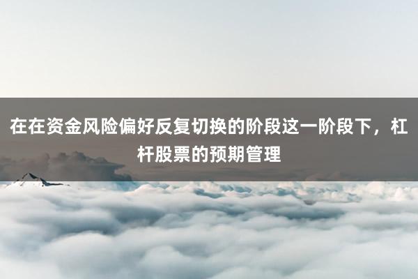 在在资金风险偏好反复切换的阶段这一阶段下,杠杆股票的预期管理