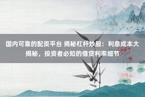 国内可靠的配资平台 揭秘杠杆炒股:利息成本大揭秘,投资者必知的借贷利率细节